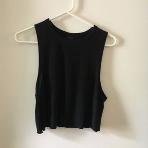 Topshop Tops - TopShop Crop Black Muscle Tank Topshop Tops - TopShop Crop Black Muscle Tank